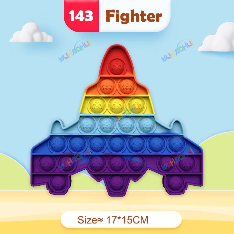 Rainbow Pop It Fidget Toy for Stress Relief – Sensory Toy for Autism and Adults, Silicone 21