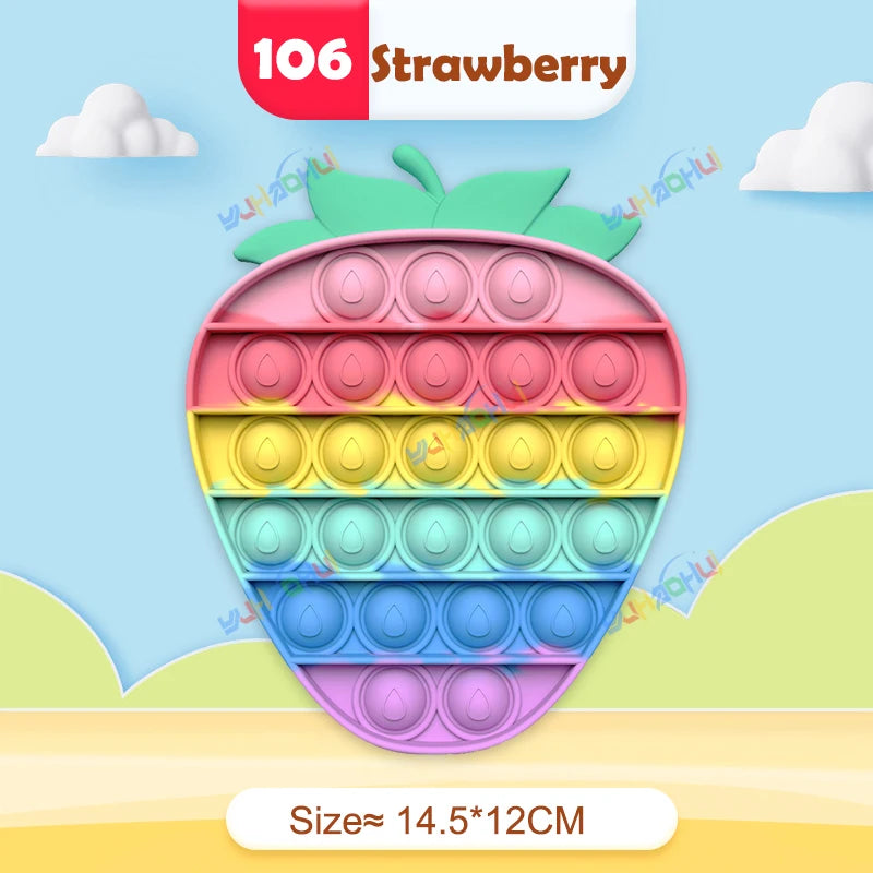 Rainbow Pop It Fidget Toy for Stress Relief – Sensory Toy for Autism and Adults, Silicone 22