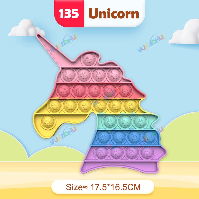 Rainbow Pop It Fidget Toy for Stress Relief – Sensory Toy for Autism and Adults, Silicone 24