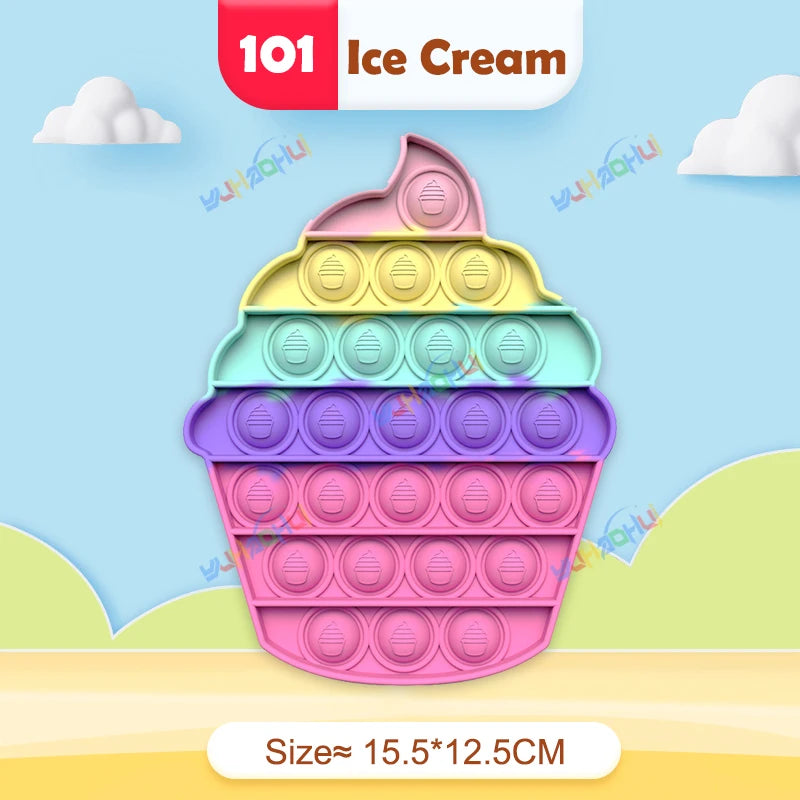 Rainbow Pop It Fidget Toy for Stress Relief – Sensory Toy for Autism and Adults, Silicone 25