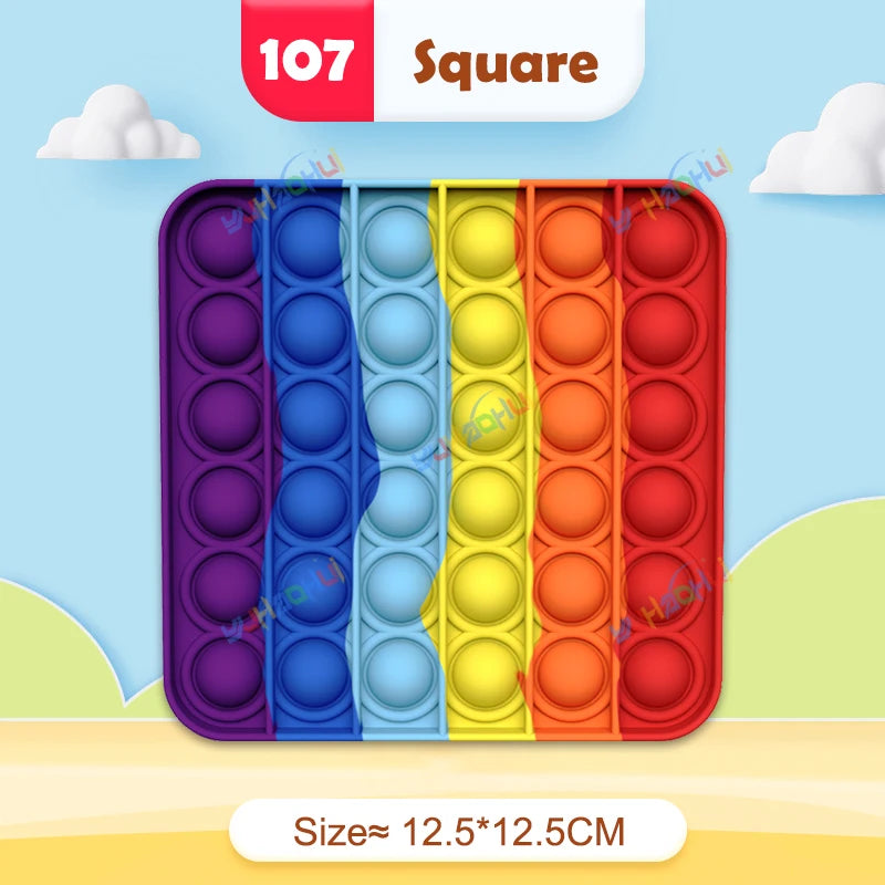 Rainbow Pop It Fidget Toy for Stress Relief – Sensory Toy for Autism and Adults, Silicone 27