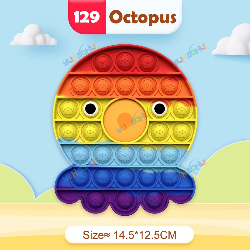 Rainbow Pop It Fidget Toy for Stress Relief – Sensory Toy for Autism and Adults, Silicone 28