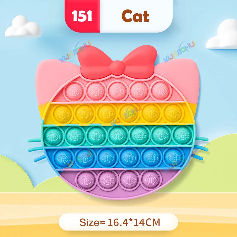 Rainbow Pop It Fidget Toy for Stress Relief – Sensory Toy for Autism and Adults, Silicone 29