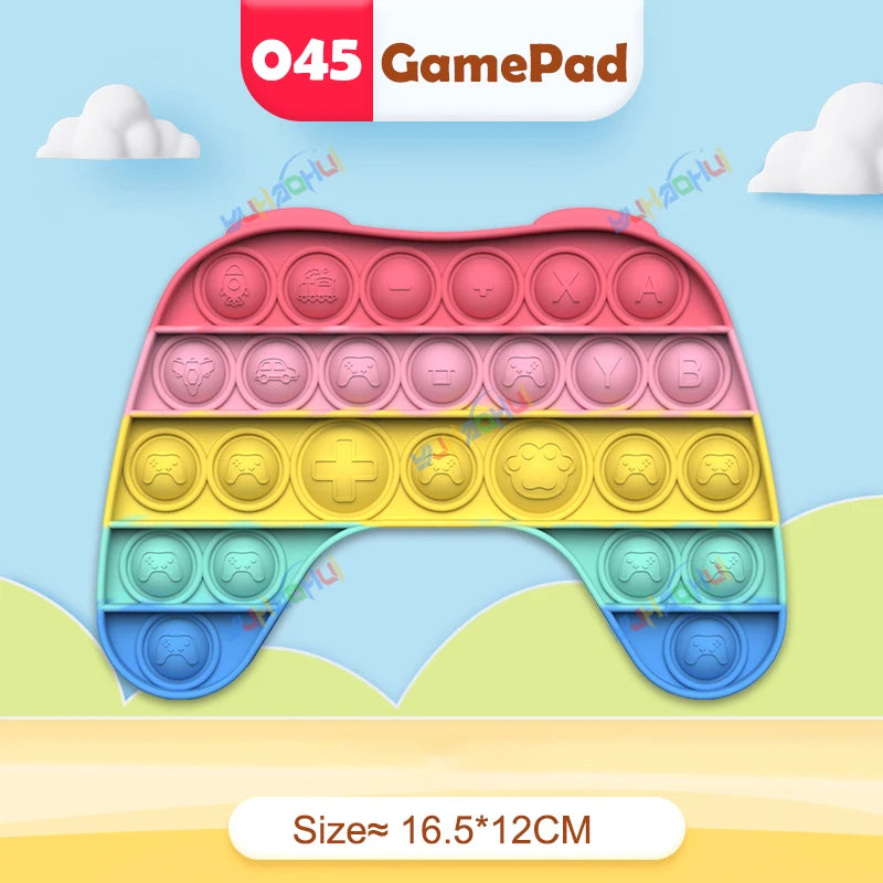 Rainbow Pop It Fidget Toy for Stress Relief – Sensory Toy for Autism and Adults, Silicone 30