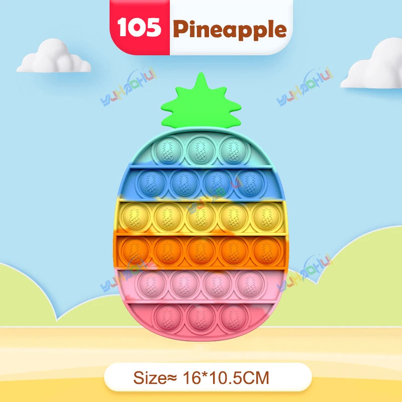 Rainbow Pop It Fidget Toy for Stress Relief – Sensory Toy for Autism and Adults, Silicone 32