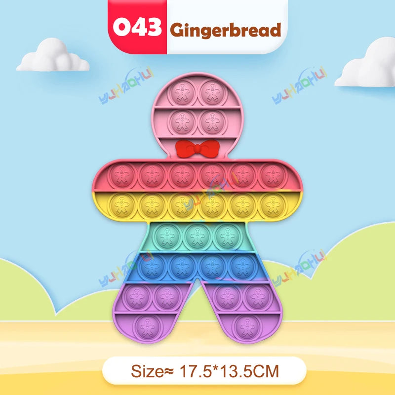 Rainbow Pop It Fidget Toy for Stress Relief – Sensory Toy for Autism and Adults, Silicone 33