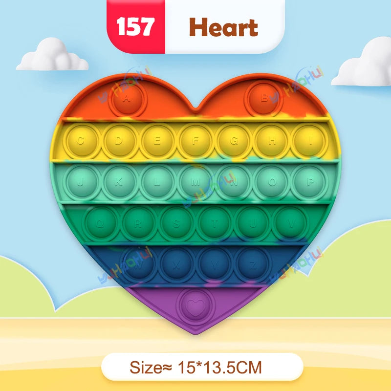 Rainbow Pop It Fidget Toy for Stress Relief – Sensory Toy for Autism and Adults, Silicone 8