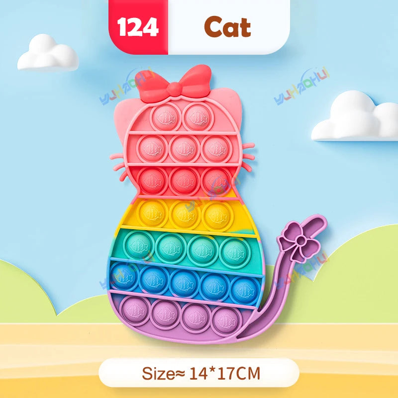 Rainbow Pop It Fidget Toy for Stress Relief – Sensory Toy for Autism and Adults, Silicone 9