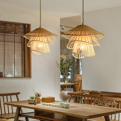 Rattan Wooden Hanging Lamp 0