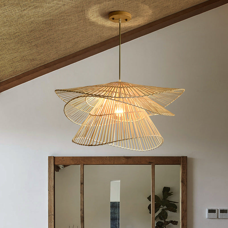 Rattan Wooden Hanging Lamp 1