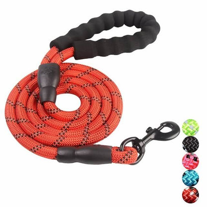 Tangle-Free Reflective Dog Leash – Durable Nylon, 6 Feet Long, 360-Degree Rotating Hook for Safe Evening Walks-3