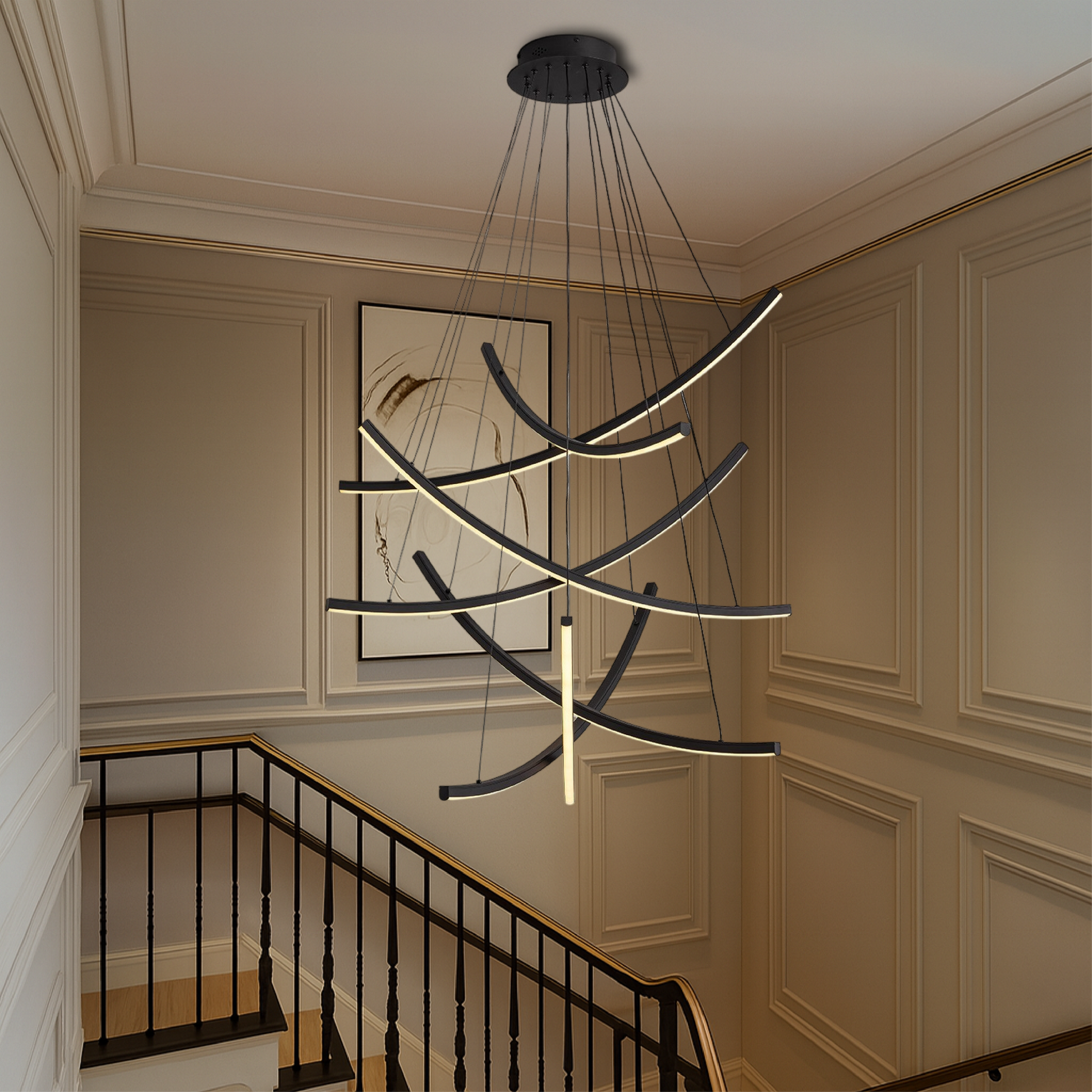 Rella Scandinavian Staircase Chandelier 1