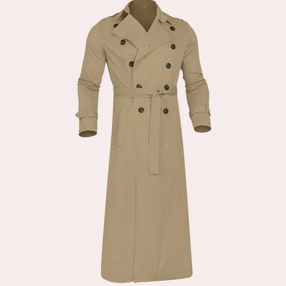 Rens | Water-repellent autumn trench coat for men with extra-long cut 1