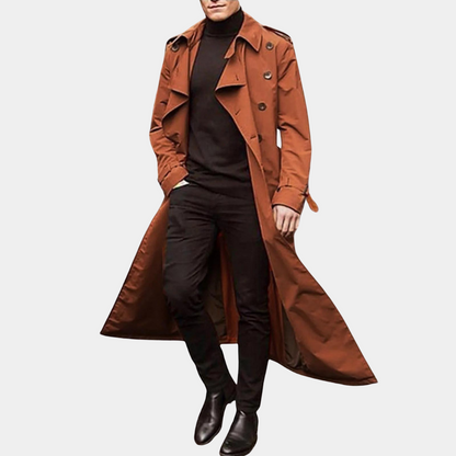 Rens | Water-repellent autumn trench coat for men with extra-long cut 4