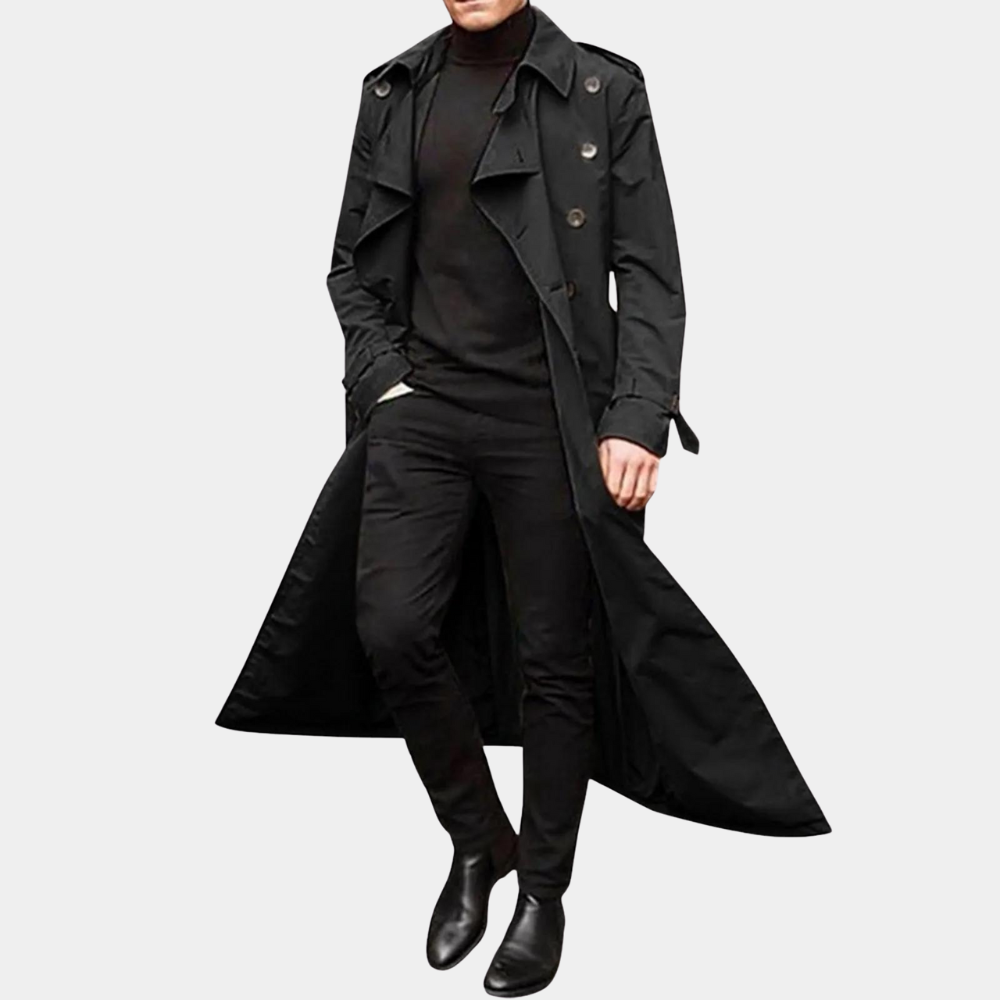 Rens | Water-repellent autumn trench coat for men with extra-long cut 6