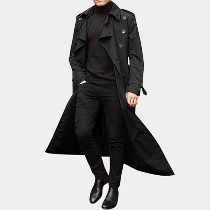 Rens | Water-repellent autumn trench coat for men with extra-long cut 6