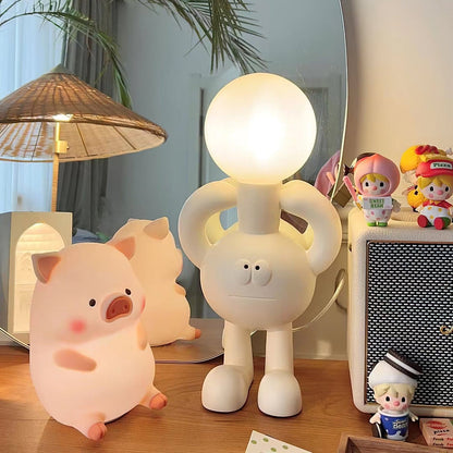 RoboLuxe - Lampada da Tavolo con Design Ispirato ai Robot e Illuminazione Accogliente