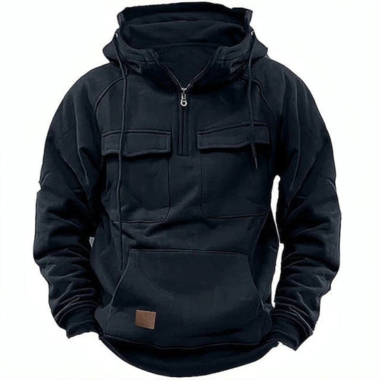 Retro Motorcycle Hoodie for Men with a Cool Look and Practical Details 0