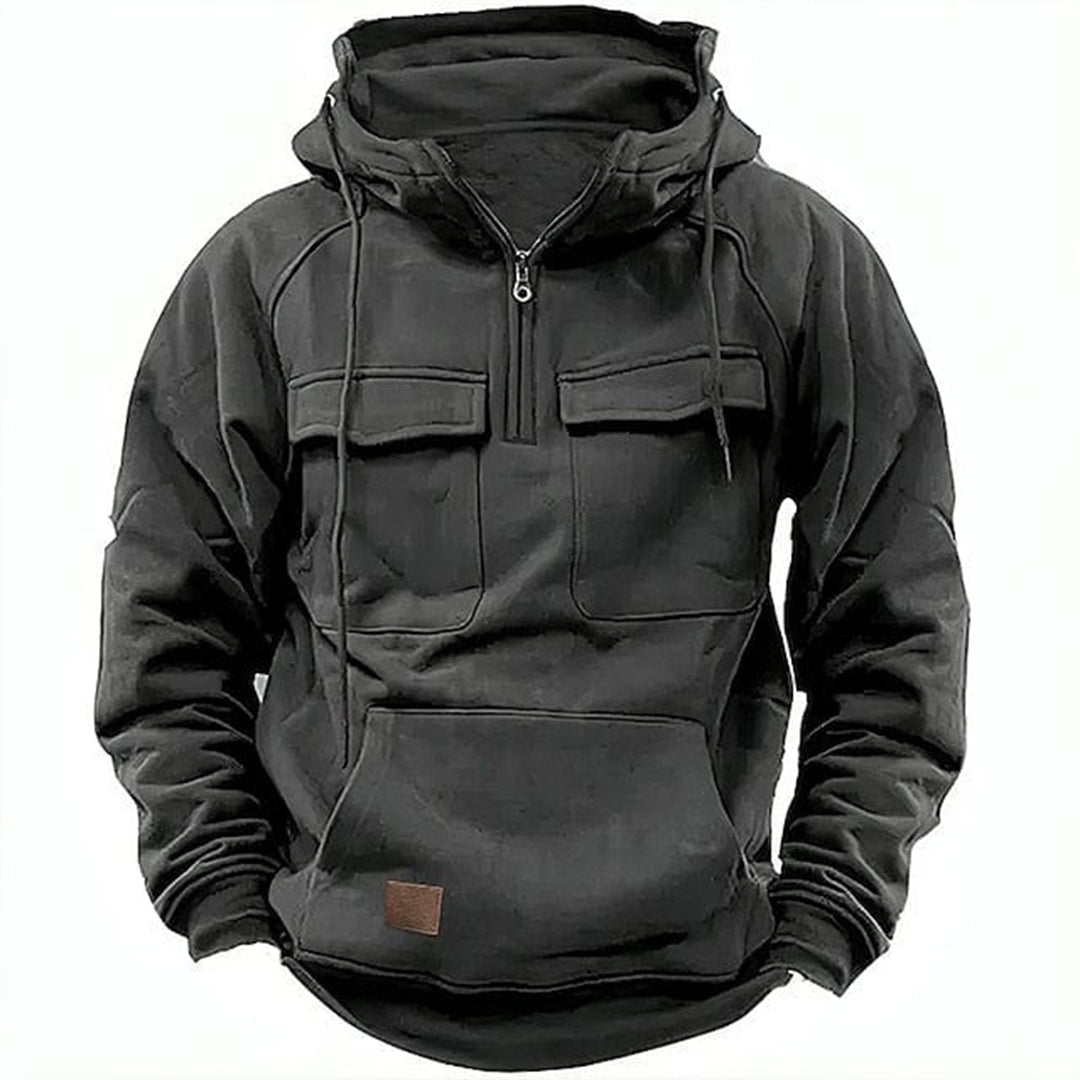 Retro Motorcycle Hoodie for Men with a Cool Look and Practical Details 6