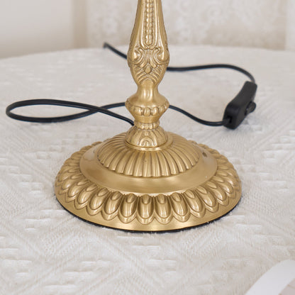 VintageBloom - Lámpara de Mesa en Motivo Floral Francés con Flecos