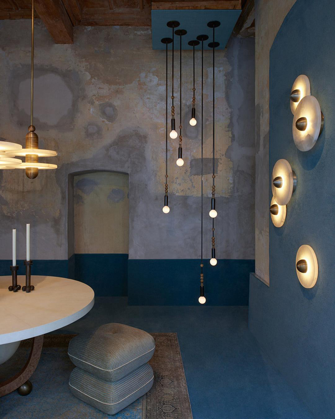 LuxeMarble – Lámpara de pared redonda de mármol para una iluminación chic