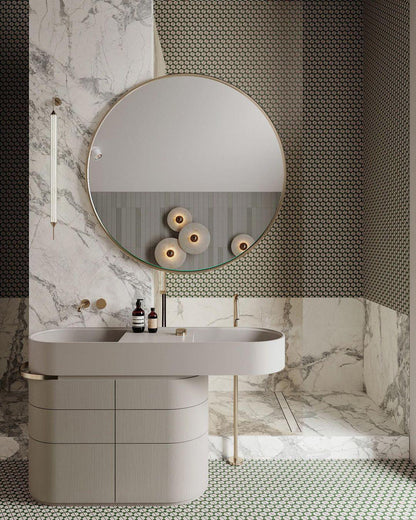 LuxeMarble – Lámpara de pared redonda de mármol para una iluminación chic