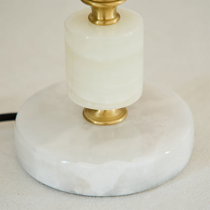 MarbleCharm – Lámpara de Mesa Rústica con Acento de Borlas