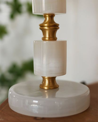 MarbleCharm – Lámpara de Mesa Rústica con Acento de Borlas