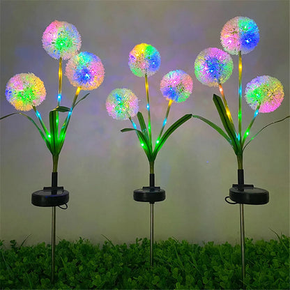 Solar Garden Lights - 3 Pack Dandelion Outdoor Decorative Solar LED Lights-1