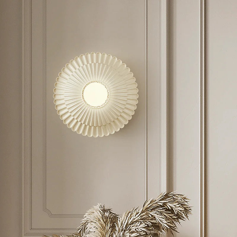 LaitGlow – French Round Milk White Wall Lamp for Elegant Spaces