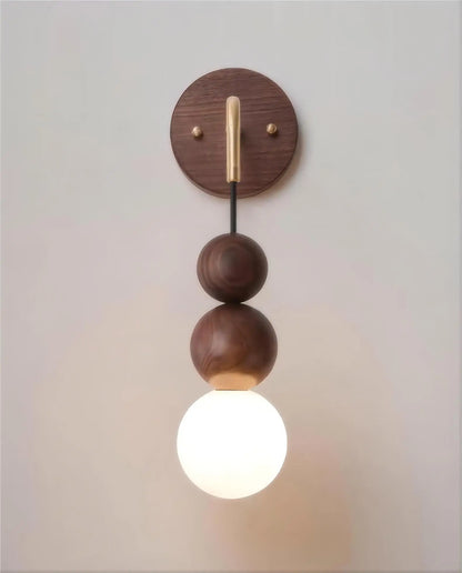 GradientLuxe – Modern Wall Lamp with Walnut and Gradient Glass