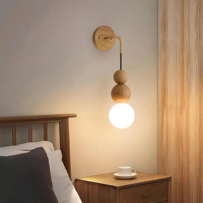 GradientLuxe – Modern Wall Lamp with Walnut and Gradient Glass