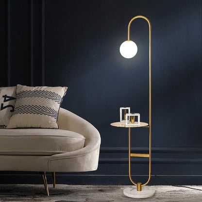 NordicGlow - Floor Lamp with Side Table