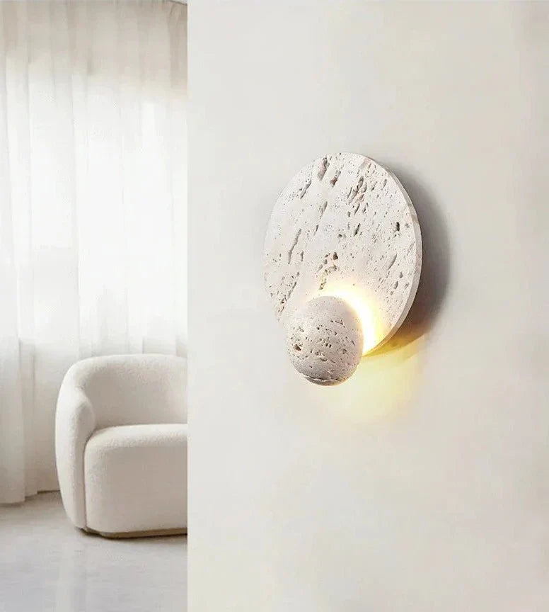 GraniteGlow - Round Stone Wall Fixture