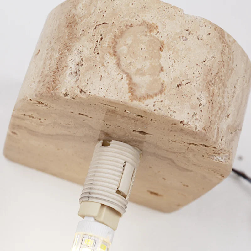 GlobeBeam – Modern Wall Lamp Made from Glass and Travertine