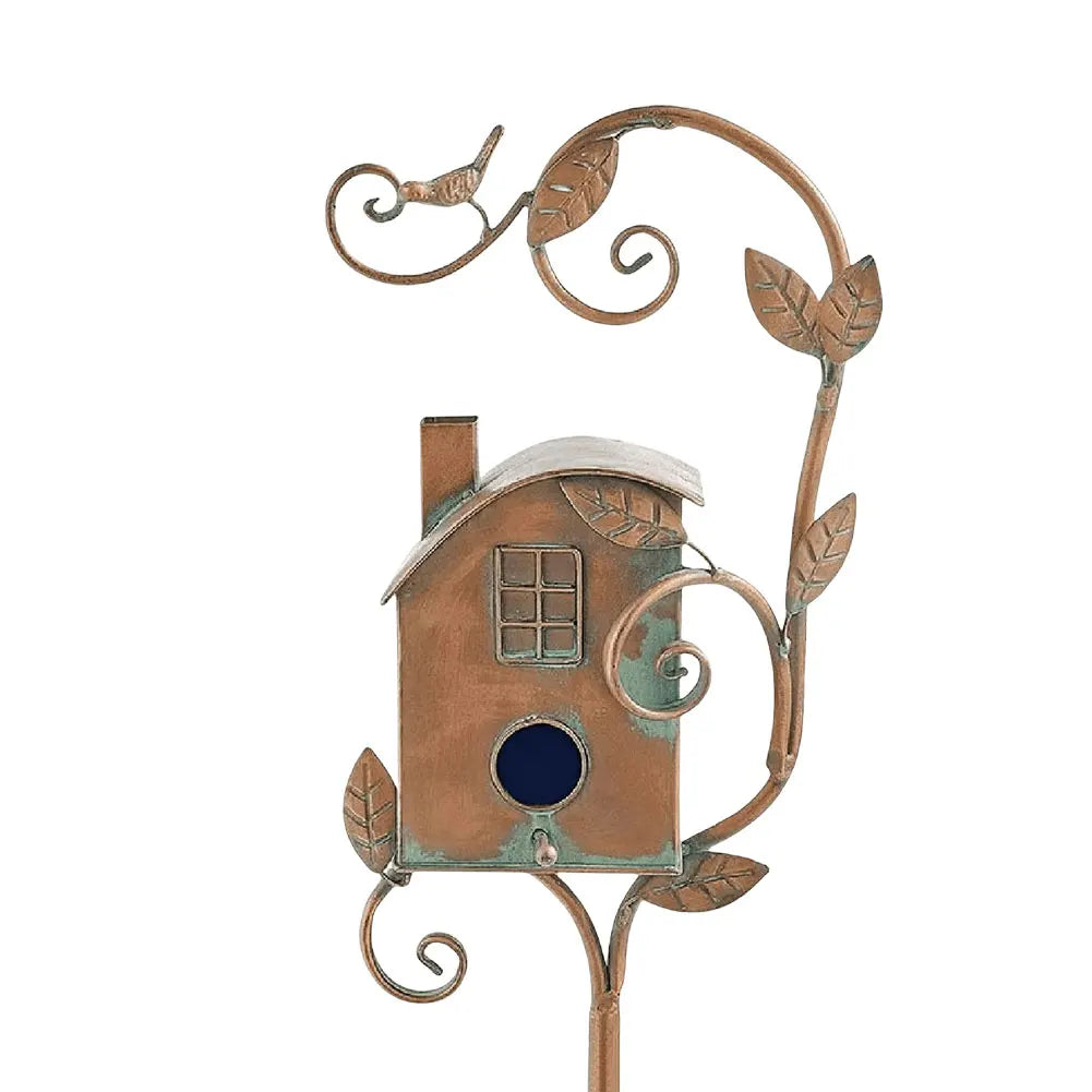 Variant image for Elegant Metal Birdhouse with Pole for Garden Decoration – Durable and Weather-Resistant Bird House for Outdoor Spaces-4