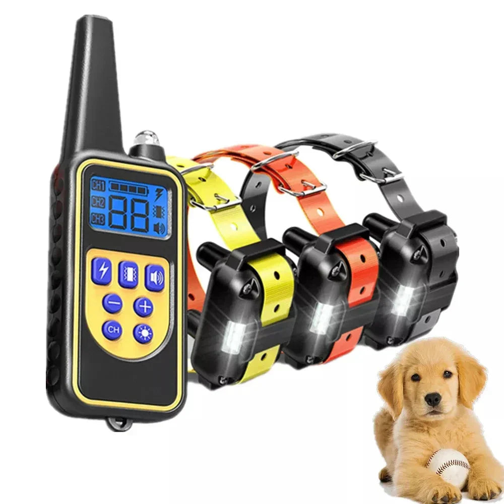Waterproof Electric Dog Collar with Remote Control – Rechargeable, Adjustable for All Sizes, Humane Training Options-4