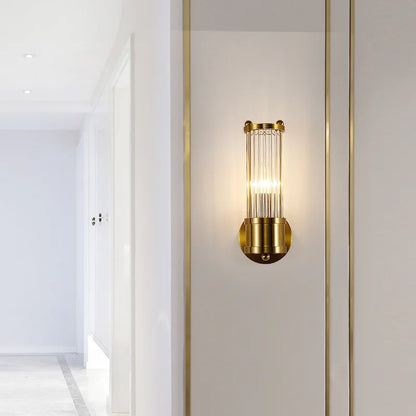 BrilluxGlow – Stylish Crystal and Brass Wall Light