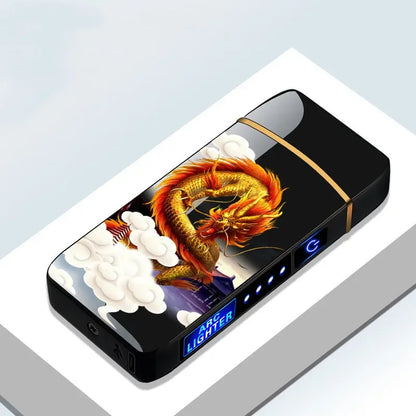 Variant image for Rechargeable USB Plasma Lighter with Windproof Double Arch Flame – Stylish Metal Design for Indoor and Outdoor Use-4