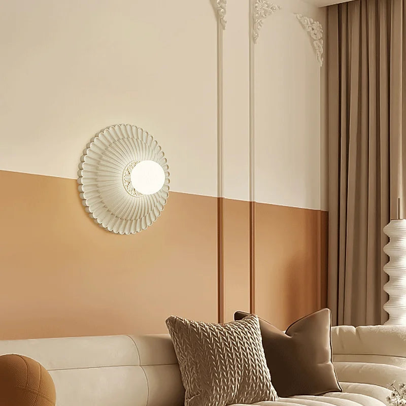 LaitGlow – French Round Milk White Wall Lamp for Elegant Spaces