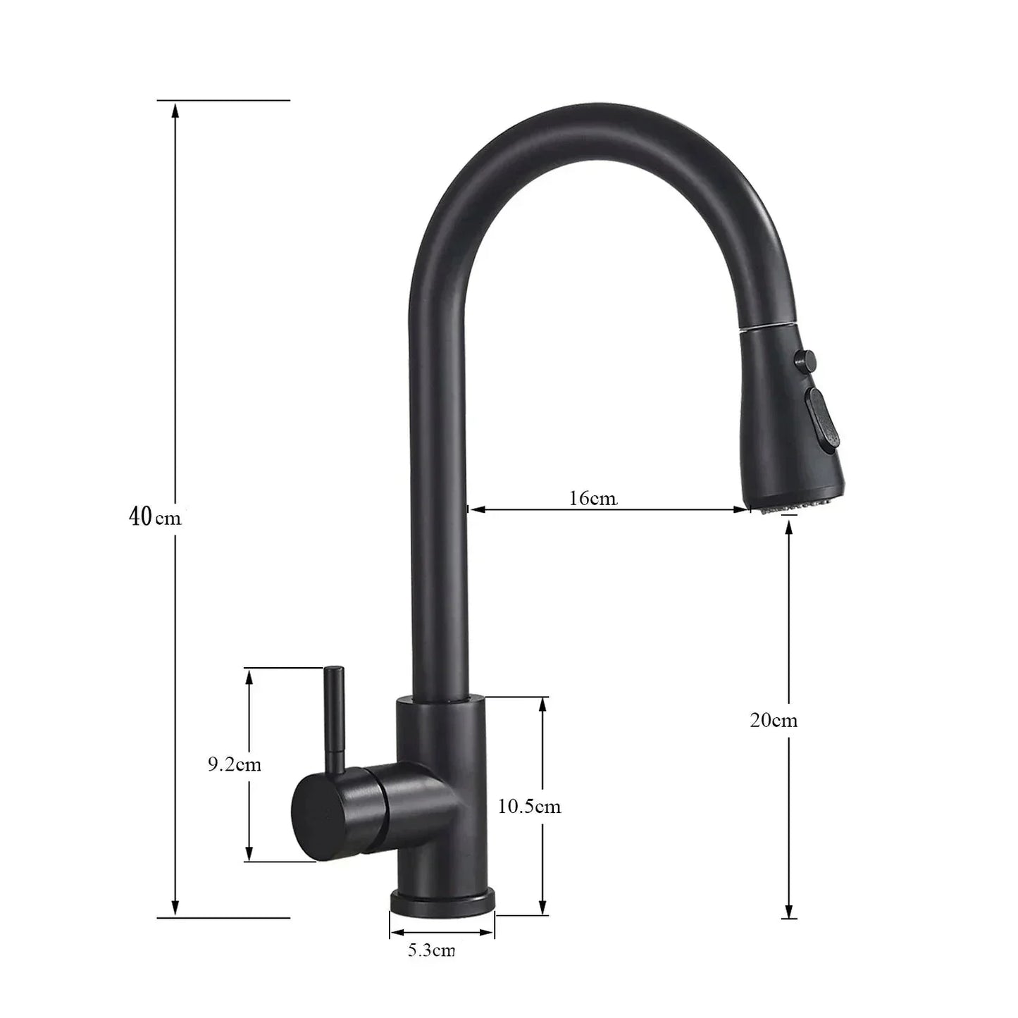 ObsidianFlow – Stylish Pull-Down Kitchen Tap