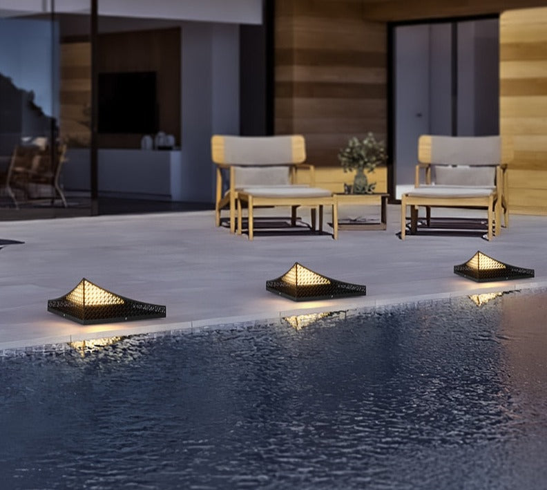 Modern Semi-Pyramid Solar Lights Outdoor with Intelligent Sensor & IP65 Waterproof-3