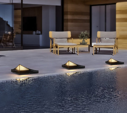 Modern Semi-Pyramid Solar Lights Outdoor with Intelligent Sensor & IP65 Waterproof-3