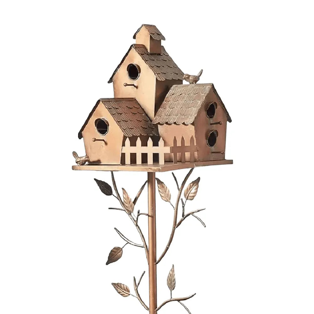 Variant image for Elegant Metal Birdhouse with Pole for Garden Decoration – Durable and Weather-Resistant Bird House for Outdoor Spaces-5