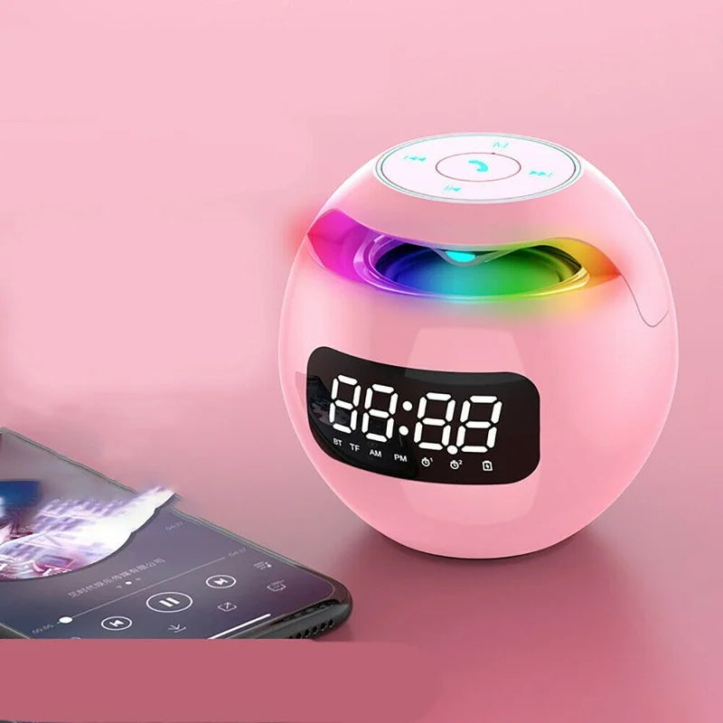 Multifunctional Bluetooth Alarm Clock Speaker with LED Display and Colorful Night Light – 2200mAh Battery-1