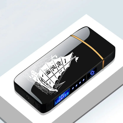 Variant image for Rechargeable USB Plasma Lighter with Windproof Double Arch Flame – Stylish Metal Design for Indoor and Outdoor Use-13