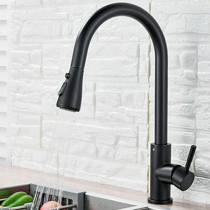 ObsidianFlow – Stylish Pull-Down Kitchen Tap