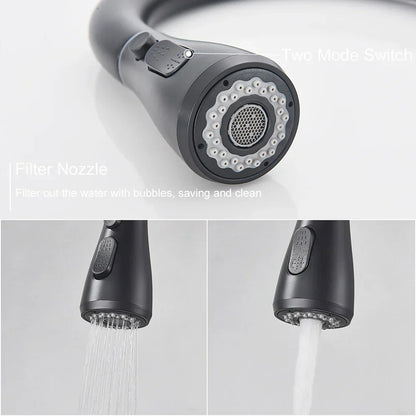 ObsidianFlow – Stylish Pull-Down Kitchen Tap