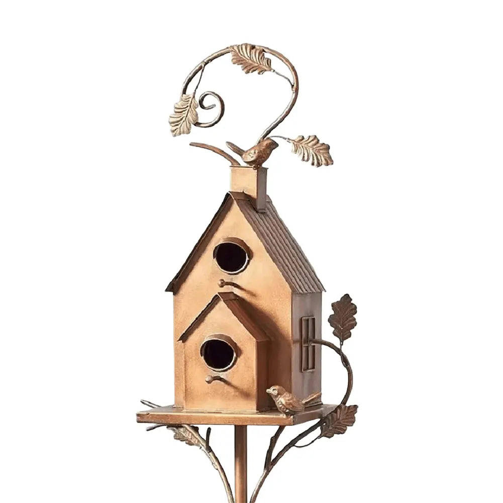 Variant image for Elegant Metal Birdhouse with Pole for Garden Decoration – Durable and Weather-Resistant Bird House for Outdoor Spaces-3