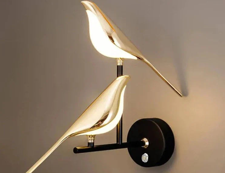 BirdGlow – Lámpara de Pared Encantadora con Pájaros para una Luz Suave y Cautivadora